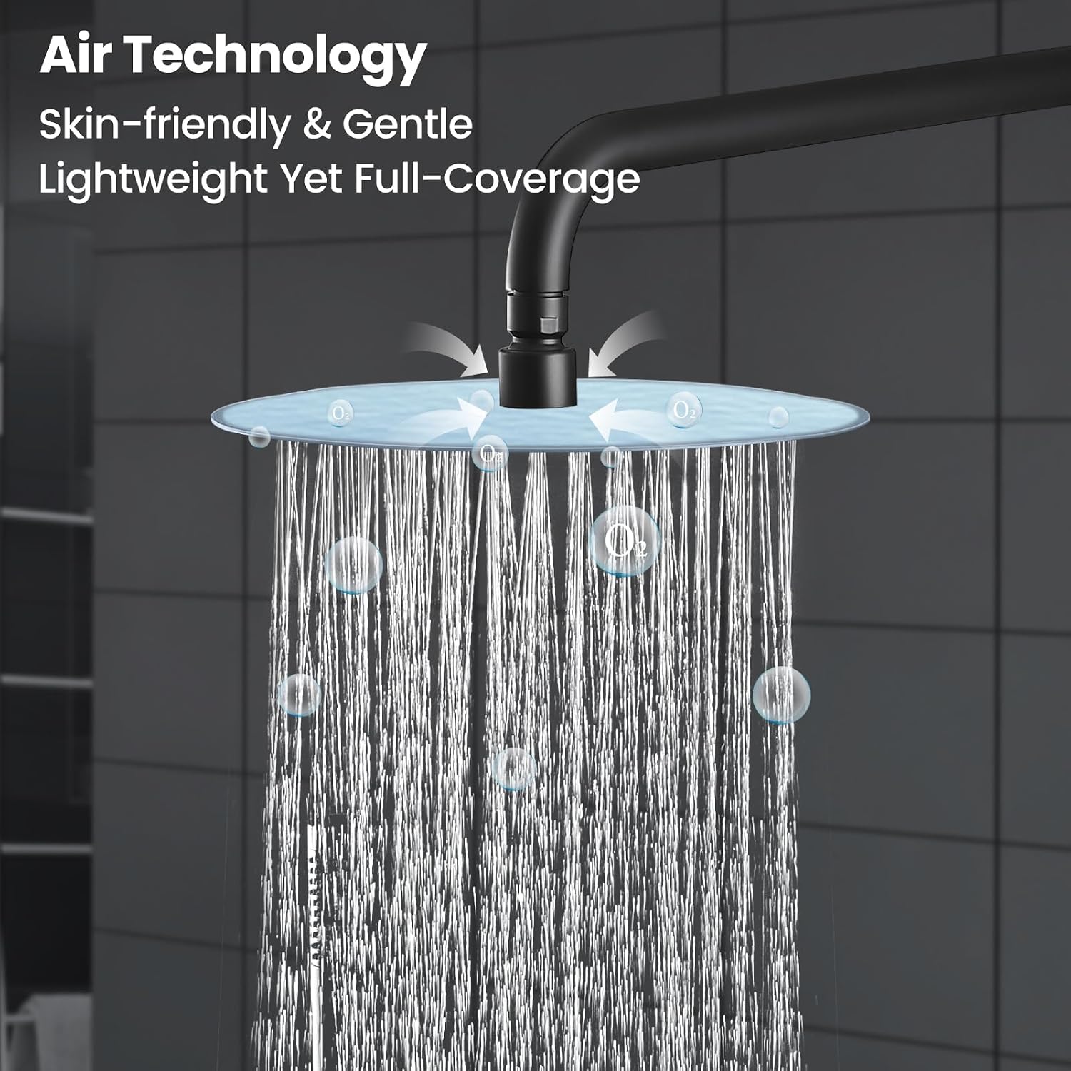 Airuida Shower Faucet Set, Bathtub Faucet Set with 10 Inch Rain Shower Head and Valve,2 Functions Tub Shower Faucet Set for Bathroom-Matte Black