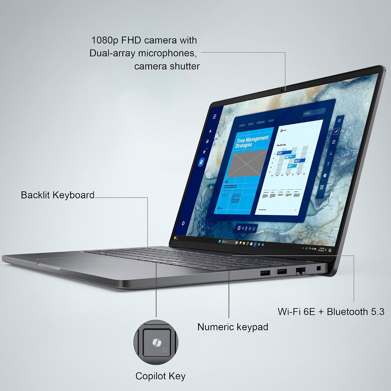 Dell Pro 16 (Next Gen Latitude 3550) Business Laptop (16' FHD+, AMD Ryzen 5 220 (> Intel i7-1255U), 32GB DDR5 RAM, 1TB SSD), 1080p IR Webcam, Backlit, 2x Thunderbolt 4, Wi-Fi 6E, Win 11 Pro, PC16255