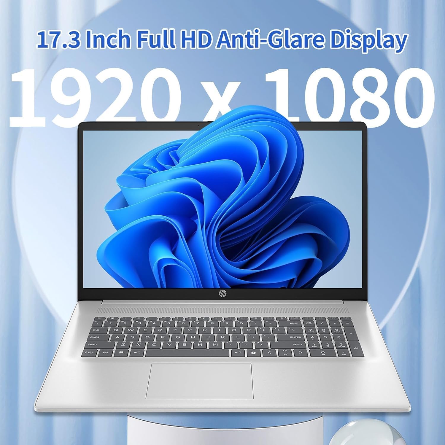 HP 17 inch Business Laptop, AMD Ryzen 5 7430U Processor, 17.3' IPS FHD Display, 16 GB RAM, 1 GB SSD, AMD Radeon Graphics, Copilot AI, Wi-Fi 6, Long Battery Life, Windows 11 Pro, Accessory Kit