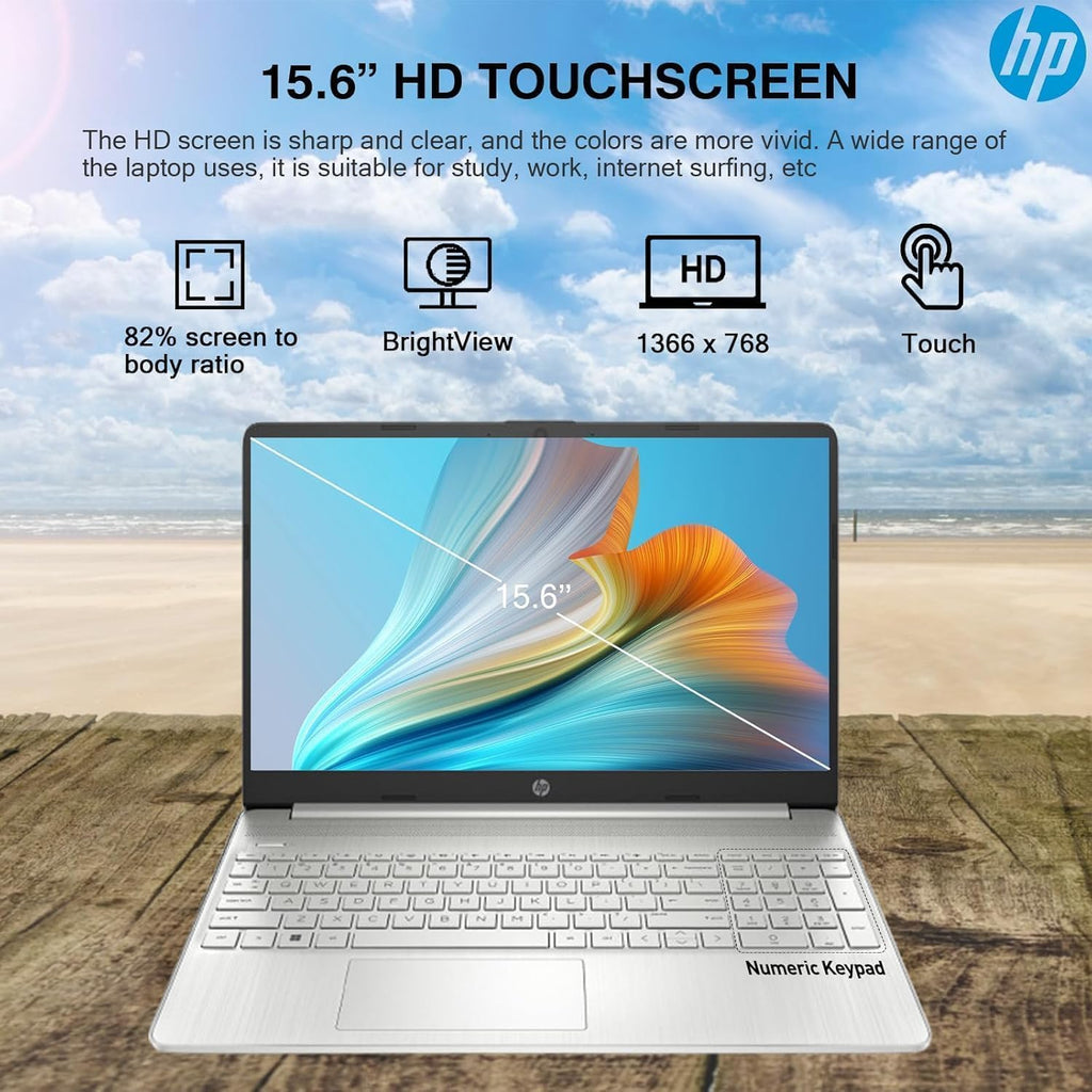 HP 15.6' Touchscreen Laptop, Business Laptop Computer, Intel 12th Core i3-1215U(Up to 4.4GHz), 16 GB RAM, 512 GB SSD, UHD Graphics, Anti-Glare, Wi-Fi 6E, Windows 11 Pro & Office Lifetime License