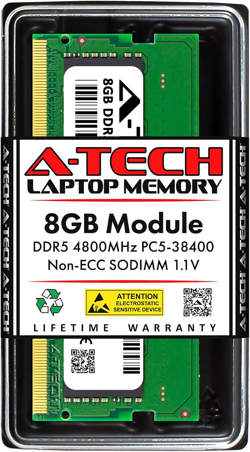 A-Tech 8GB RAM Compatible for Acer Nitro 5 Gaming Laptop | DDR5 4800MHz PC5-38400 SODIMM 1.1V 262-Pin Non-ECC SO-DIMM Memory Upgrade
