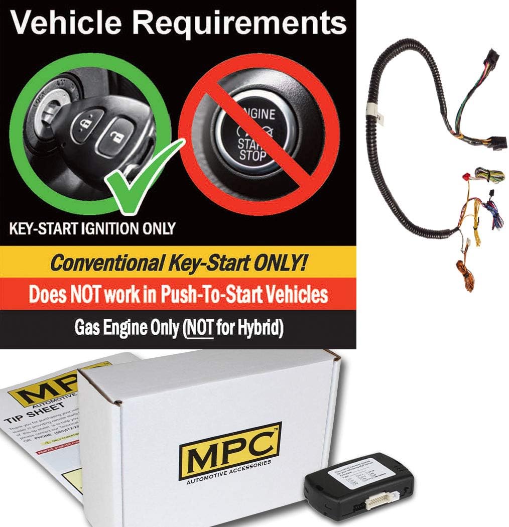 MPC Complete Remote Start Kit Compatible with Chrysler Town & Country 2011-2016 - Plug & Play - Uses OEM Remotes - Firmware Preloaded