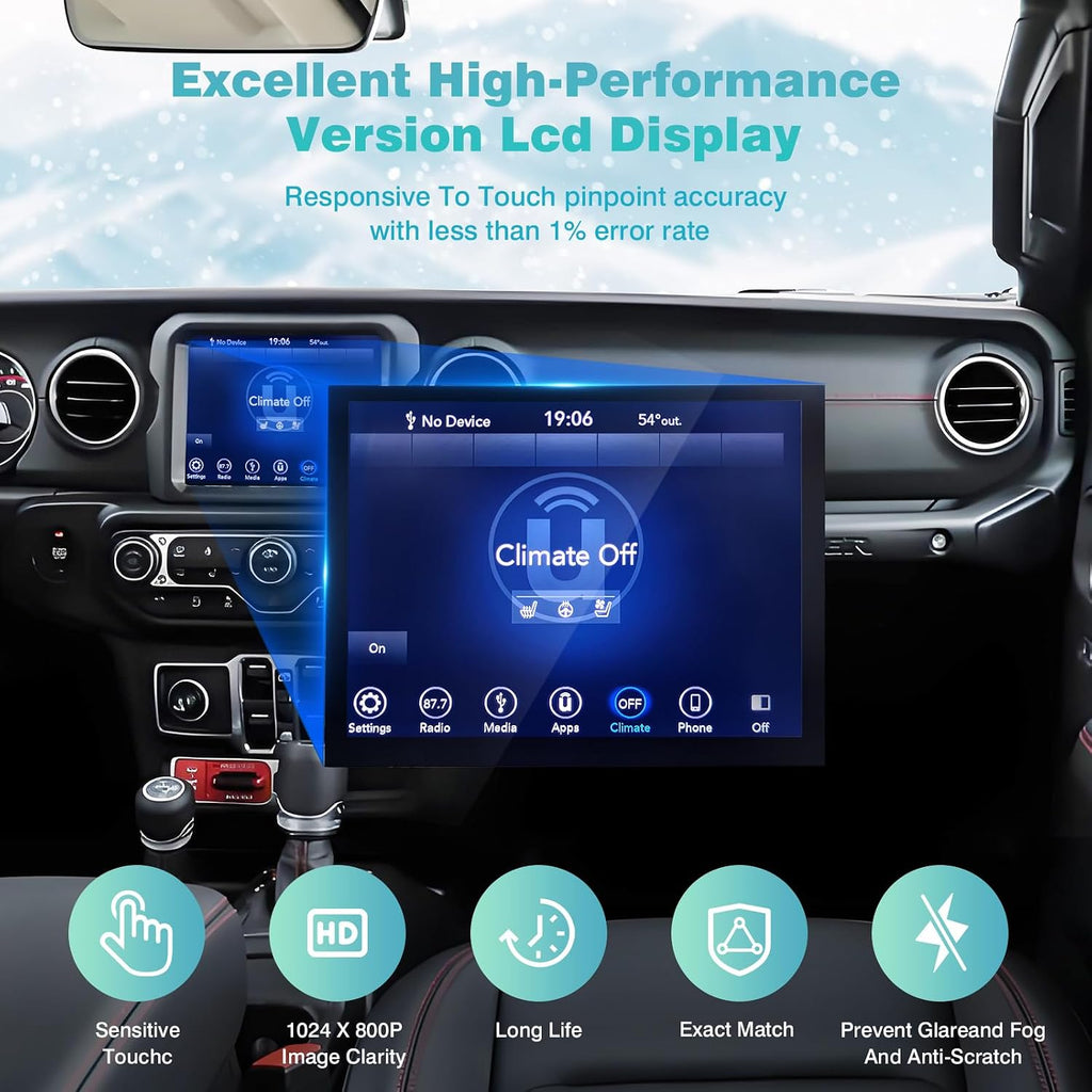 2026 New 8.4' UConnect 4C UAQ Screen Radio Navigation, Chip Upgrade Gel-Free, Replacement Compatible Fit for Dodge RAM Jeep Chrysler 2017-2021 Replace OEM # LA084X01(SL)(02) with Mounting Tool