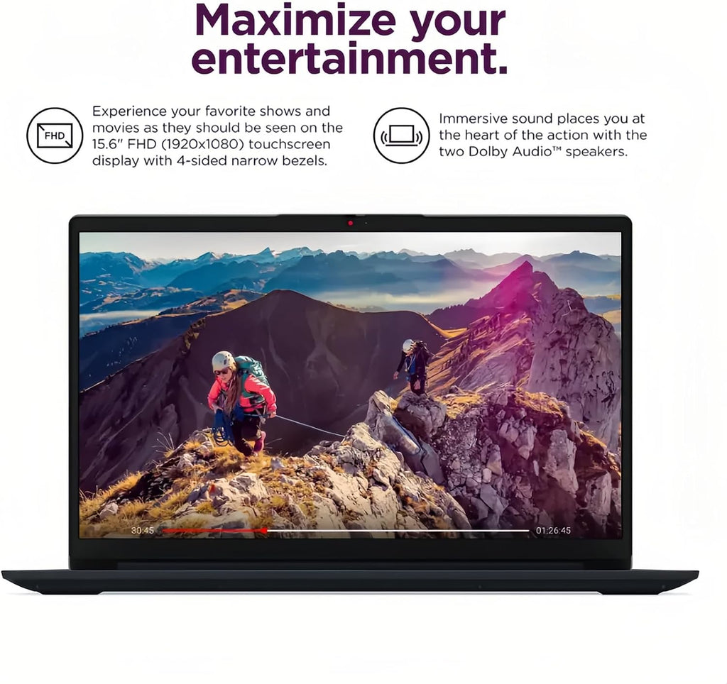 Lenovo IdeaPad - 15.6' Full HD 1080p Touchscreen Laptop - Intel Core i5-1335U Copilot in Windows 11 Pro - Webcam - Wi-Fi 6 - w/Mouse pad (16GB RAM | 1TB PCIe SSD + PRO)