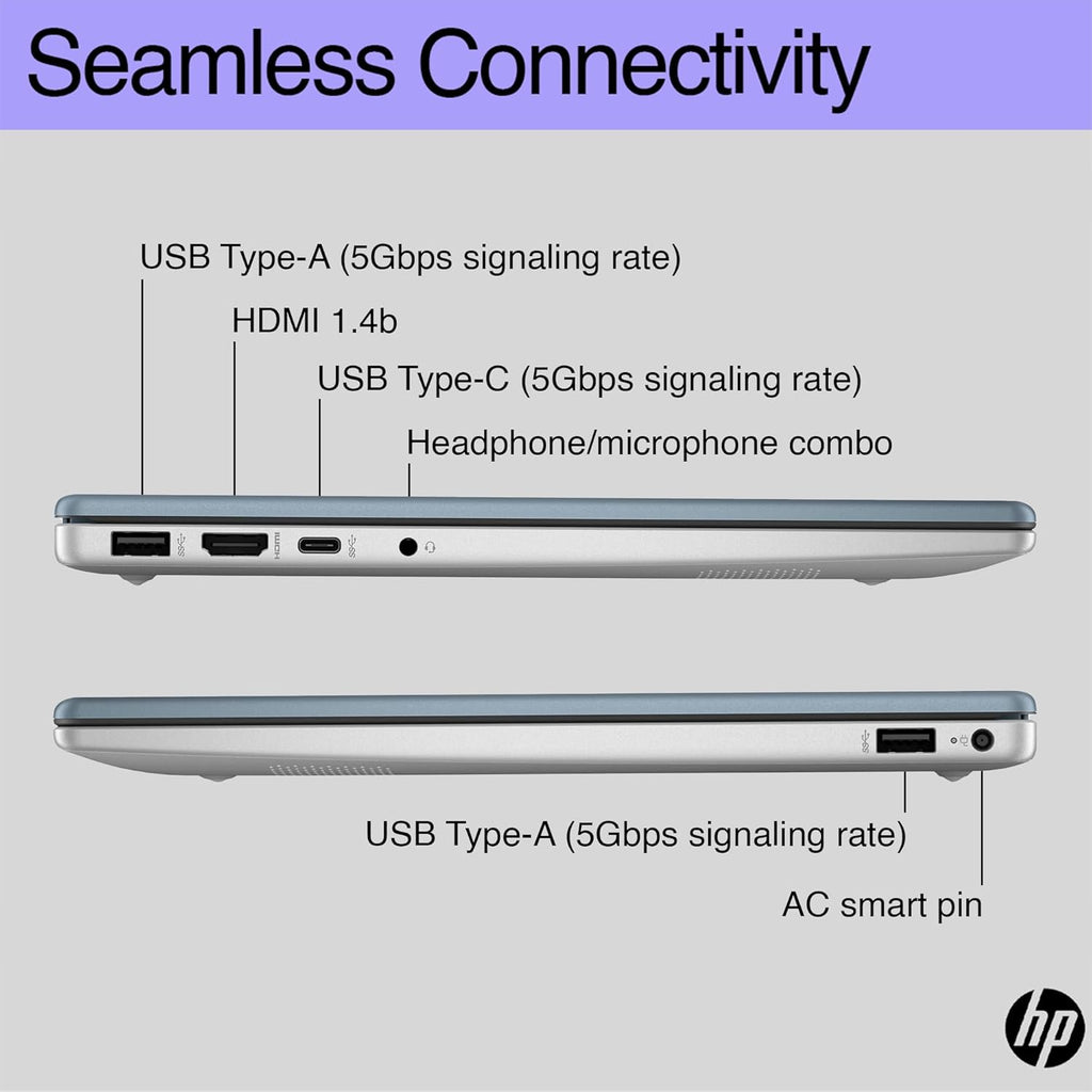 HP Laptop Computer 2025 Portable Slim, 14' HD Display, 8-Core Intel Core i3, 8GB RAM, 756GB Storage (256GB SSD + 500GB Ext), Wi-Fi 6, Long Battery, MarxsolAccessory, Win 11 Pro Lifetime Office 2024