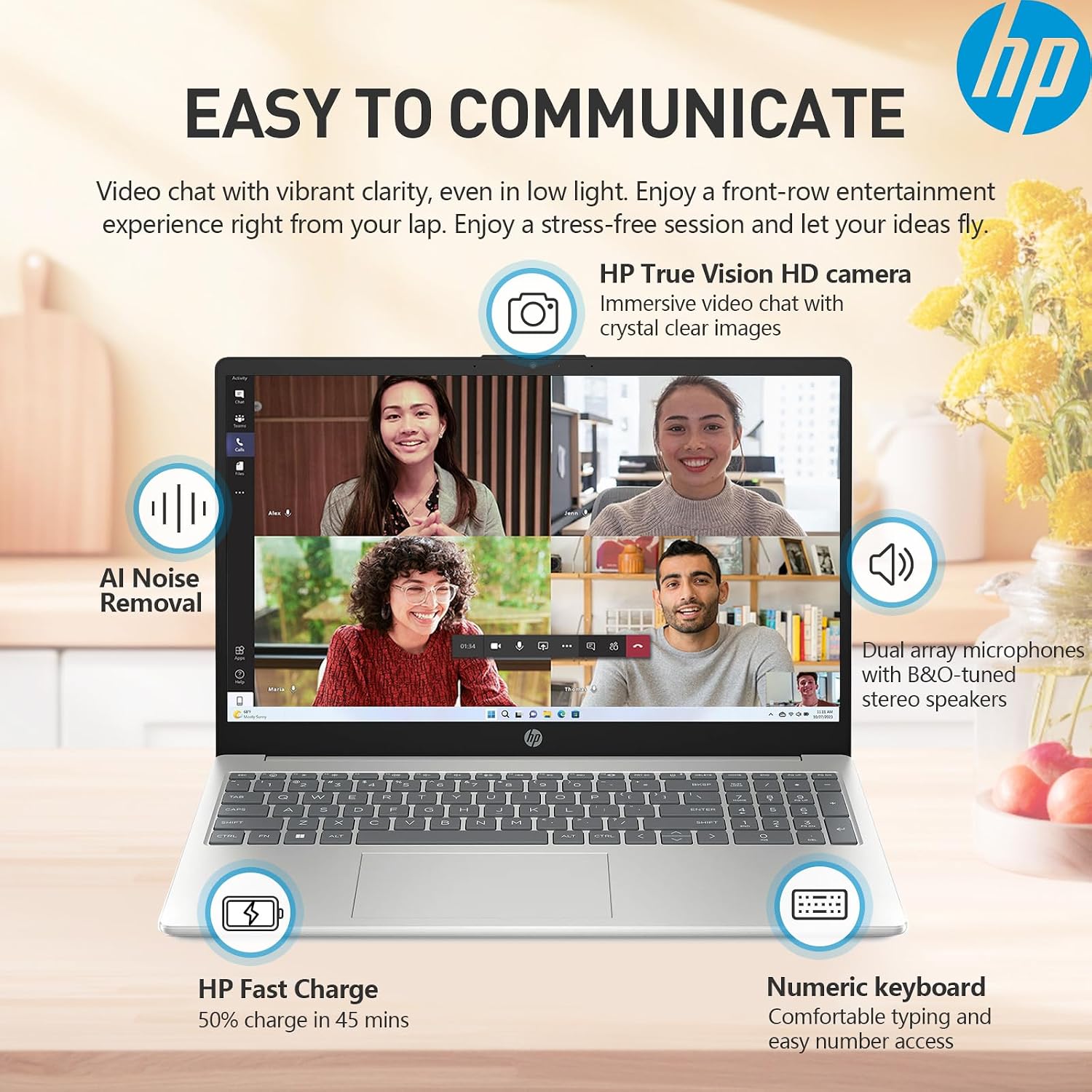 HP 15.6 Laptop Touchscreen Computer,Intel 10-Core i5,Touch Screen Laptop 15 Inch,32GB RAM 1TB SSD,Windows 11 Pro,Number Pad