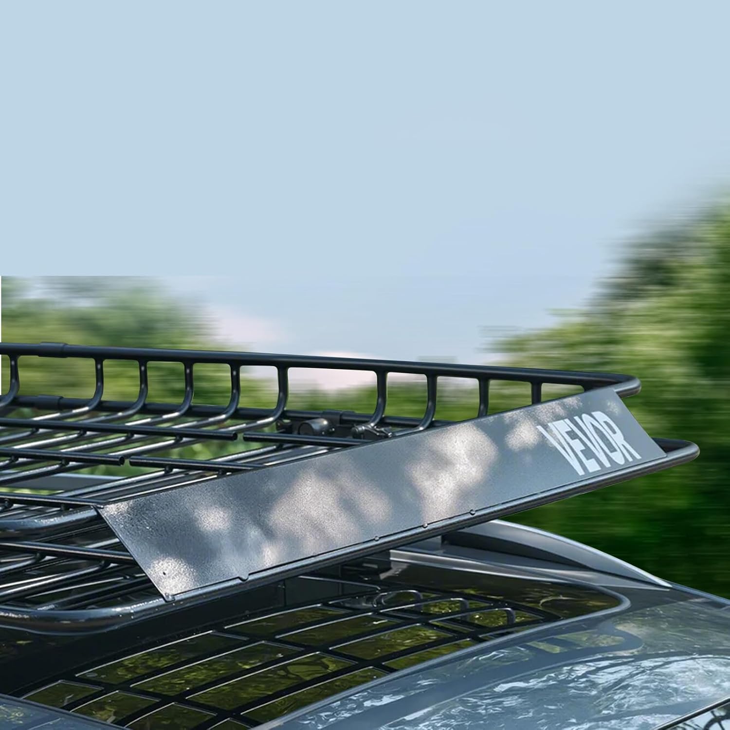 VEVOR Roof Rack Basket, 64 x 50 x 4.1 in, Universal Rooftop Cargo Carrier with Two 35.4 x 39.4 in Cargo Net,150 lbs Max Car Top Luggage Holder, 4.1 in Fence, Anti-Rust Alloy Steel, for SUV Truck Car
