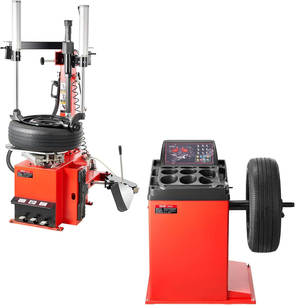 VEVOR Electric Tire Changer, Tire Balancer Combo, 18' Spindle, Durable Electric Tire Machine with 2.0HP Motor, High-Precision Balancer with Auto Calibration, Fit for SUVs Pickups Sedans
