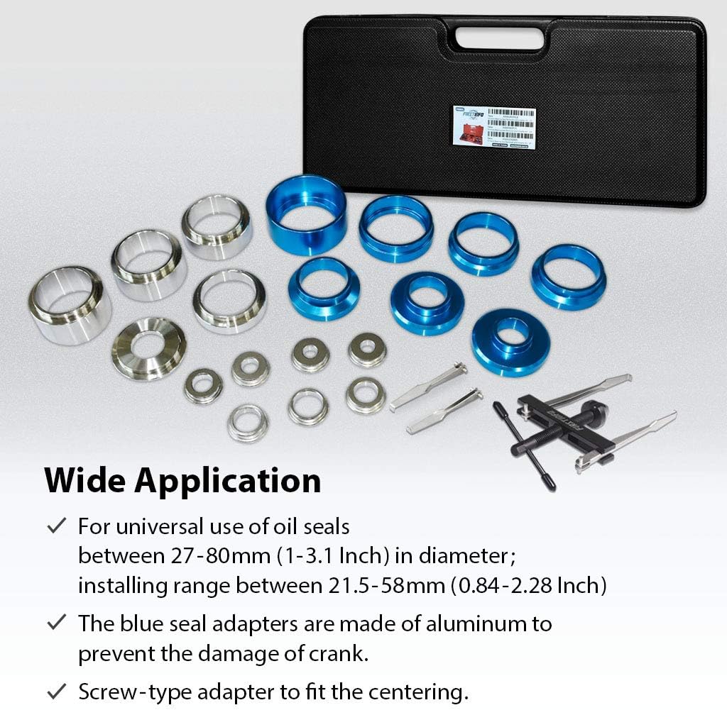 FIRSTINFO F3281L Crankshaft and Camshaft Bearing Removal and Installation Kit, Crank and Cam Seal Service Tool Kit