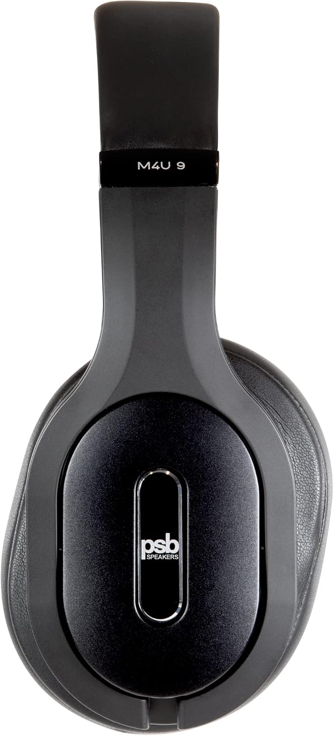 PSB Speakers M4U 9 Over-Ear Wireless Active Noise Cancelling Headphone, Jet Black