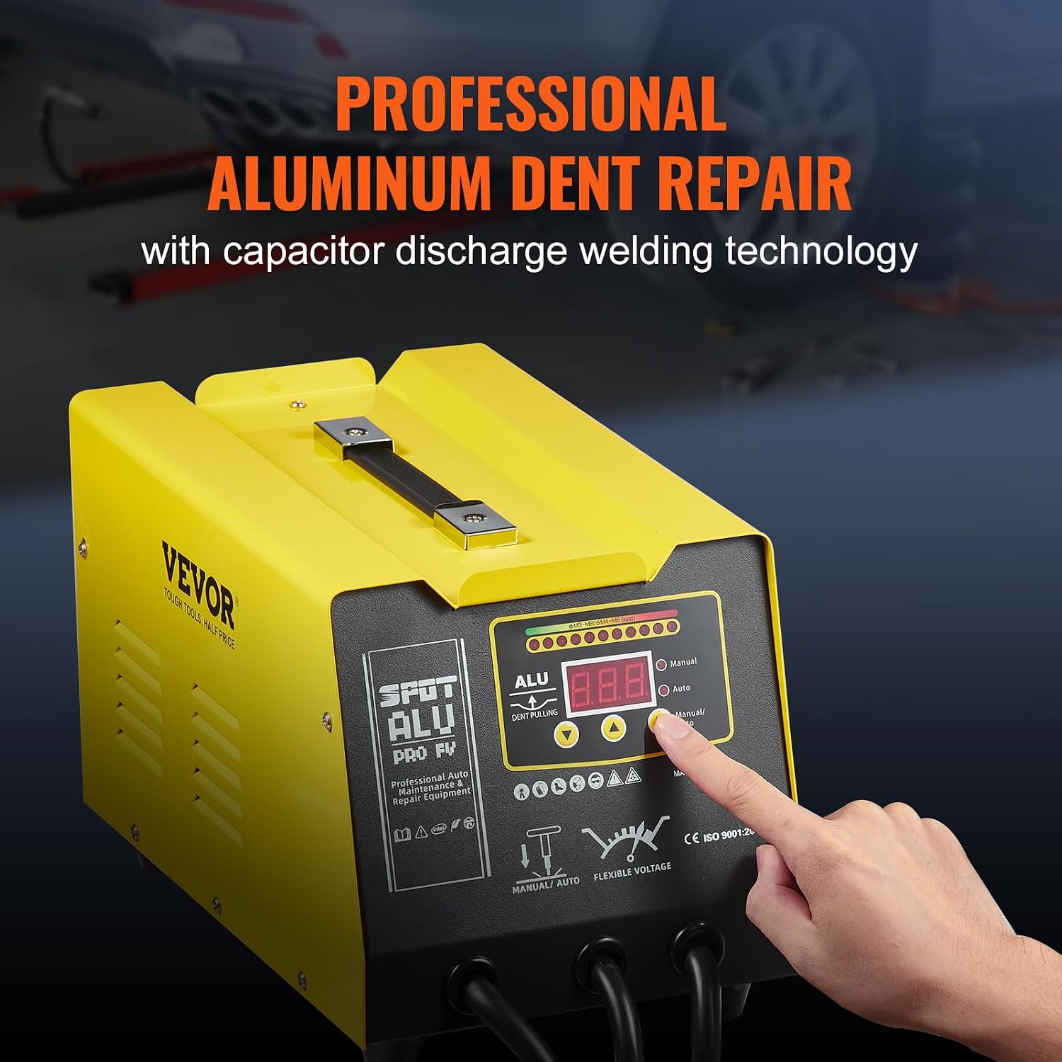 VEVOR Spot Welder Dent Puller, 300W Stud Welder Dent Repair Kit with Heat Gun, Auto/Manual Welding Mode, 110V Auto Body Spot Welding Dent Repair Machine for Aluminum Car Body Panels Repair