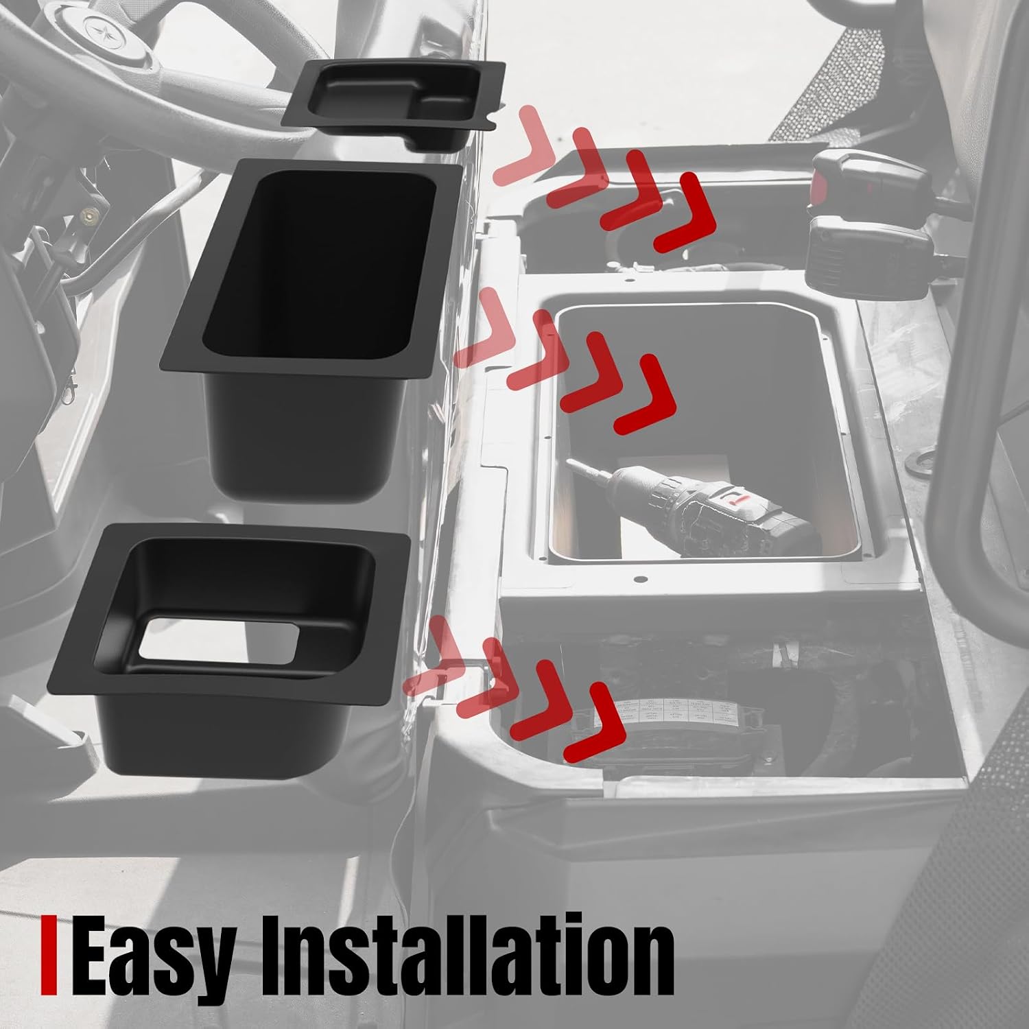 A & UTV PRO Bin Set Under Seat Storage Box for 2015-2021 Polaris Ranger 500/570 Mid-Size Accessories Tool Box Organizer Fits 50 inch Wide, 3PCS