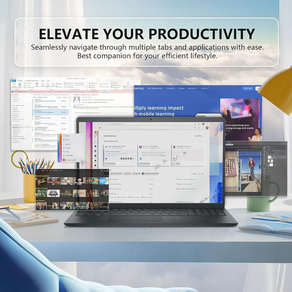 Dell inspiron 15 Touchscreen Laptop -Intel Core i7-1355U -15.6' FHD Touch -64GB RAM -2TB SSD -Business Laptop Windows 11 Pro - Office 365 -Computadora Work College Student - 3.6lbs Light