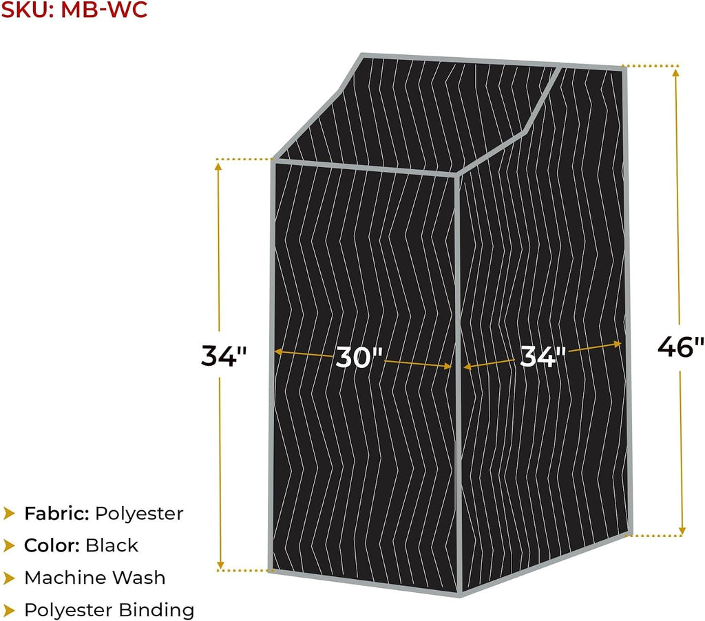 Mytee Products 4 Pack Quilted Washer and Dryer Cover - 34'x30'x46' Washable and Reusable Polyester Furniture Pad for Moving & Storage