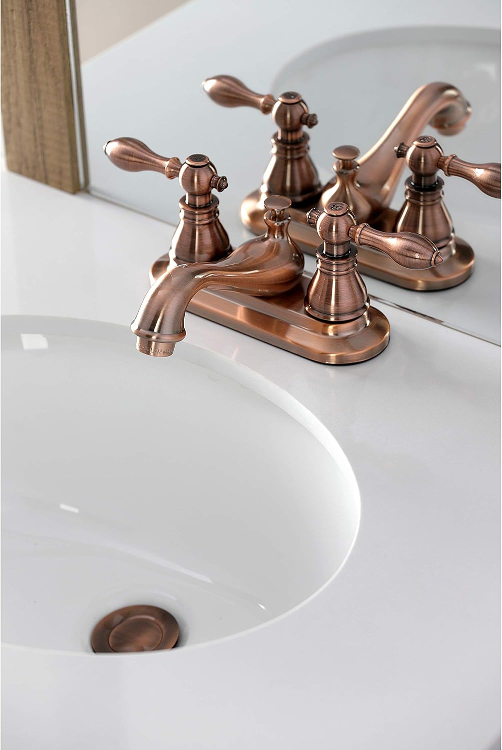 Kingston Brass KB606ACL American Classic 4' Centerset Bathroom Faucet, Antique Copper