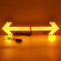 CFLMYYXGS 640 LED Arrow Signal Light Bar 12V-24V Waterproof Amber Strobe for Construction Vehicles Sweepers Water Carts Wreckers High-Intensity Double-Layer PCB Left+Right Arrows with Control Box