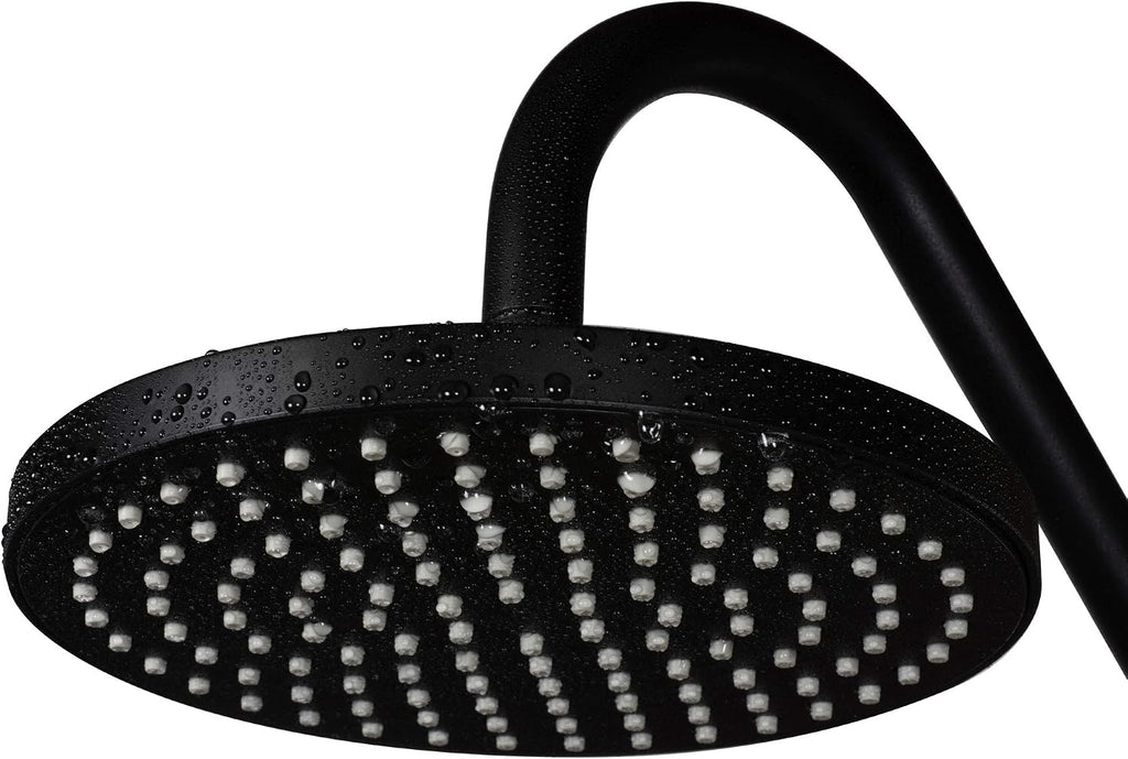 PULSE ShowerSpas Kauai III Matte Black Rain Shower Head with Handheld Spray - 2.5 GPM, 8' Showerhead, 5-Function HandShower, Adjustable Slide Bar - Shower Heads with Handheld Spray Combo