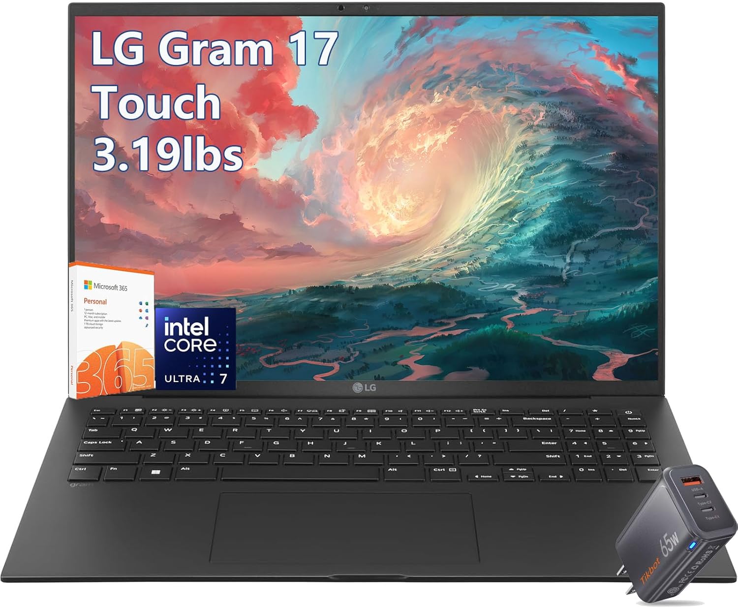 LG-gram Laptop-17 inch Touchscreen 2.5K - Intel Core Ultra 7 Processor - 32GB RAM -1TB PCIe SSD -Windows 11 -Backlit Keyboard - 2025 AI PC Copilot -Ultra Thin Lightweight -Business Work