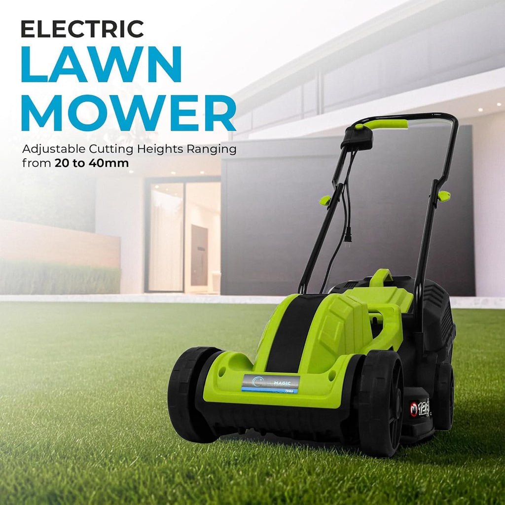 Simpli-Magic Lawn Mower, 13Inch Electric Lawn Mower Corded, 1300W Electric Powered Lawn Mower, 3-Position Height Adjustment
