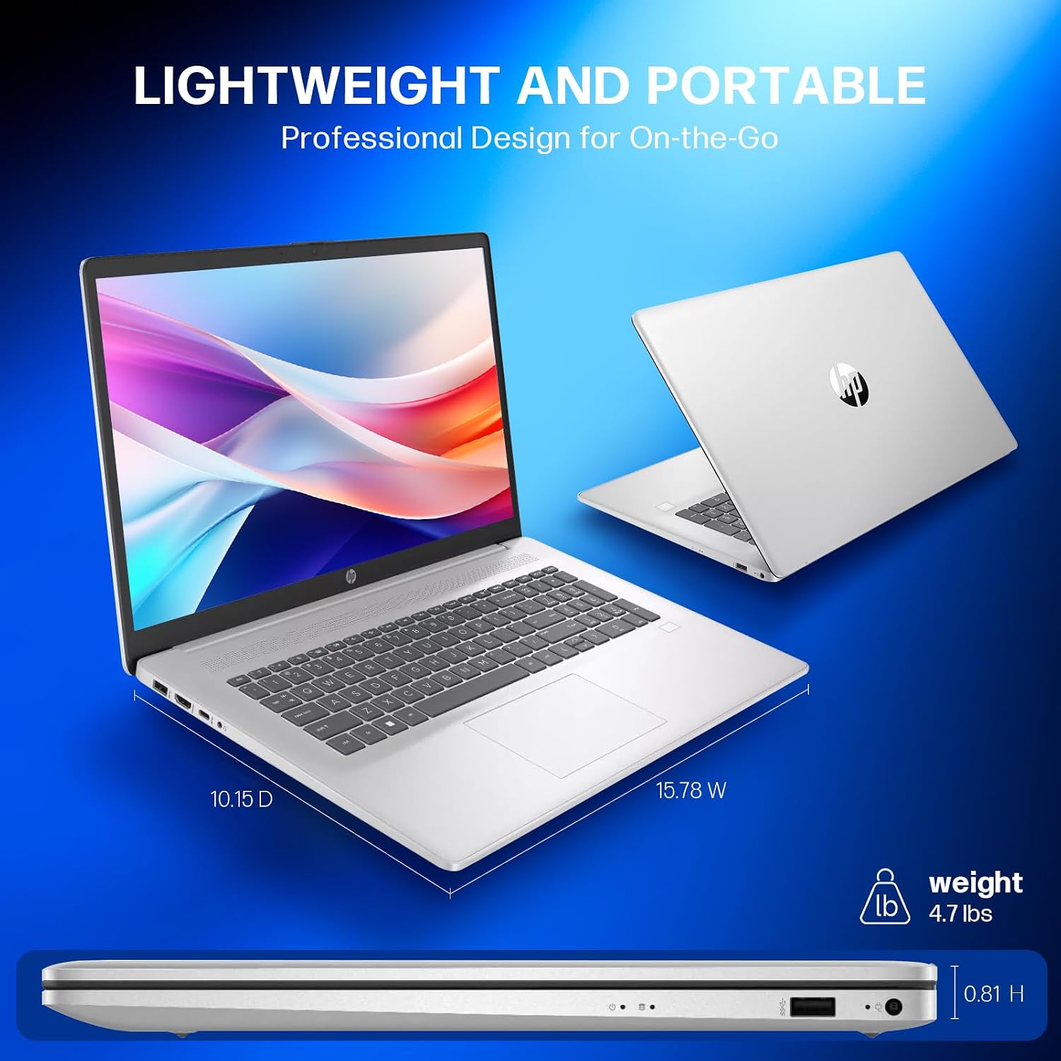 HP 17 Inch Business Laptop, Intel i5-1334U(Up to 4.6 GHz), 17.3' HD+ BrightView 250 nits, Wi-Fi 6, 32GB RAM, 1TB SSD, 128 GB USB, Backlit Keyboard, Fingerprint Reader, Windows 11 Pro, w/Accessories