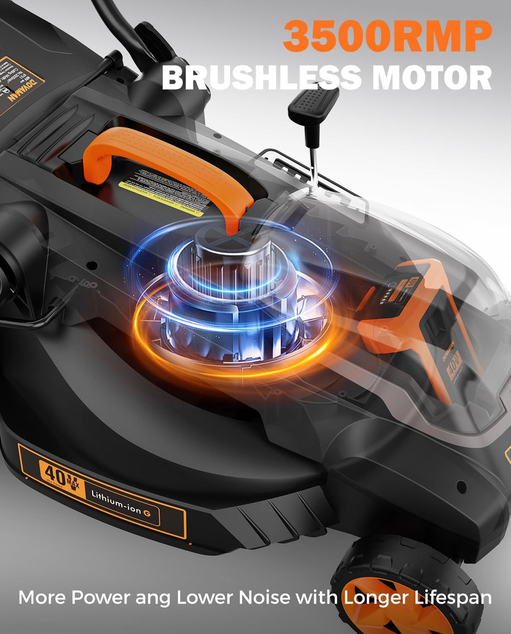 40V 19' Cordless Lawn Mower, Brushless Push Lawn Mower w/ 13.2Gal Bag, 98% Grass Collection, 3-Step Quicker Foldable, 6-Position Height Adjustment Meets Various Cutting Needs