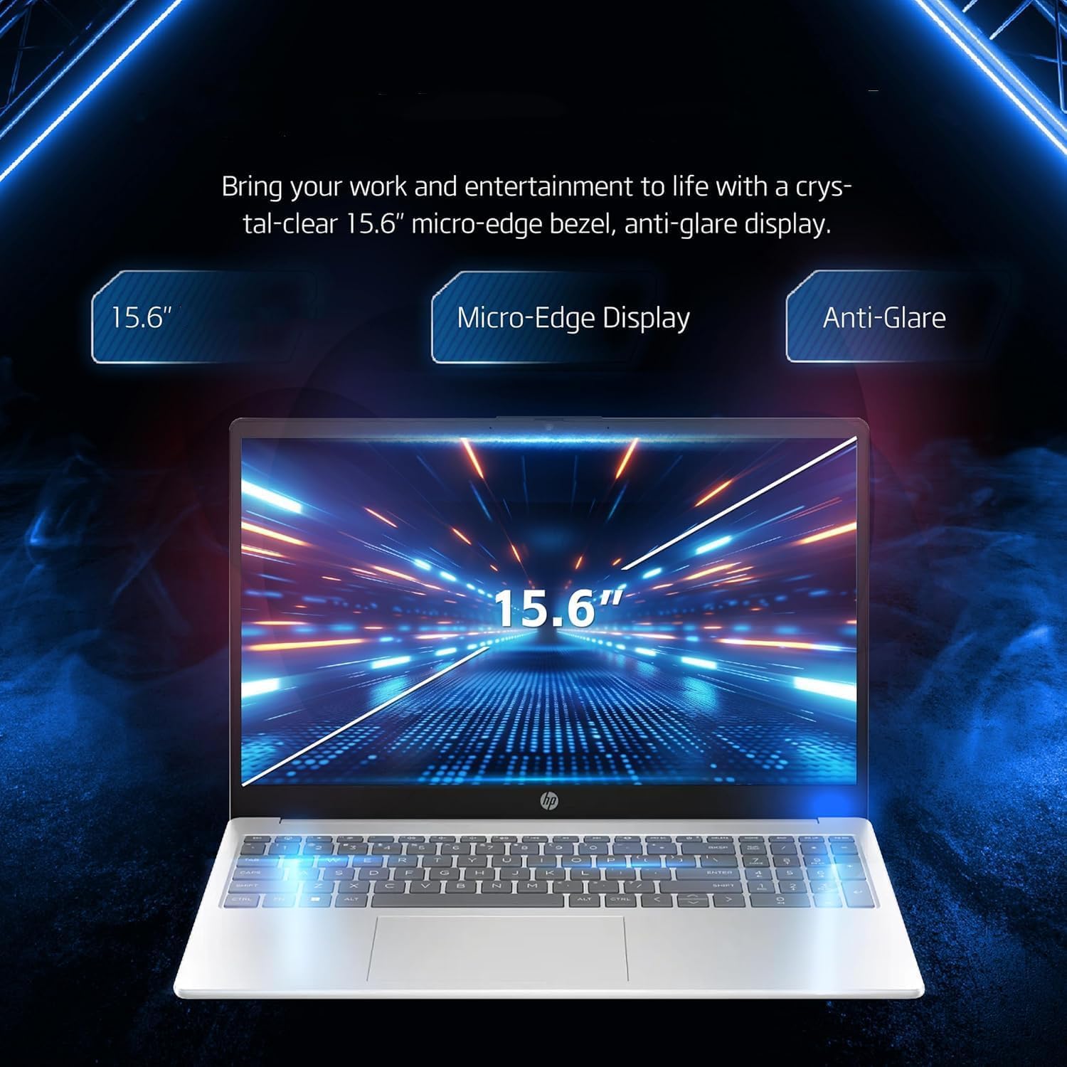 HP New 15.6 inch Laptop Computer, 2026 Edition, Intel High-Performance 4 cores N100 CPU, 128GB SSD, Windows 11 Pro with Office 365 for The Web