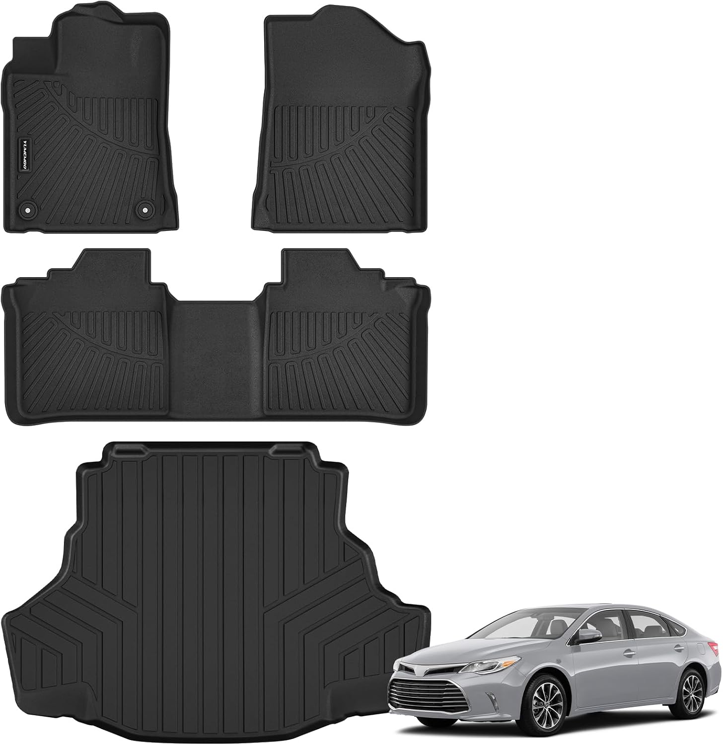 Floor Mats for Toyota Avalon 2013-2018 Upgrade Trunk Mat All Weather TPE Floor Liners Fit for Toyota Avalon 1st & 2nd Row and Cargo Liner Anti-Slip Full Set Car Mats