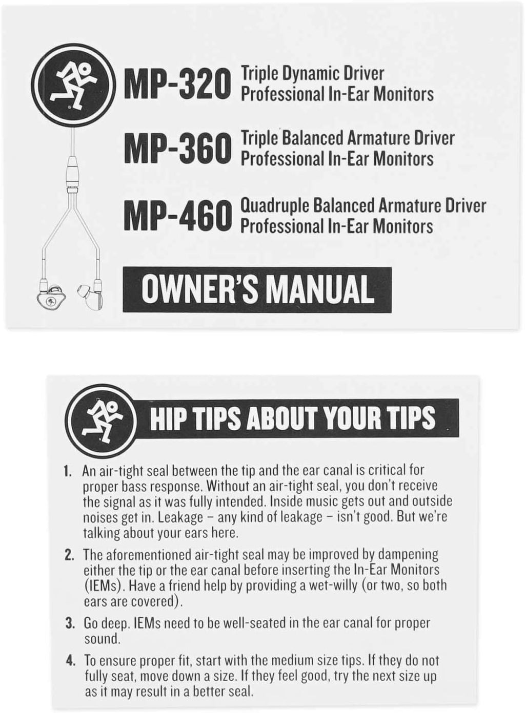 Mackie MP Series in-Ear Headphones & Monitors with Triple Dynamic Drivers (MP-320)