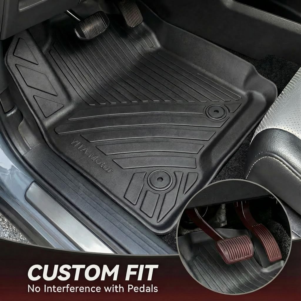 YITAMOTOR Floor Mats Fit for 2024 2025 2026 Chevrolet Trax ACTIV/LS/LT/RS, TPE All Weather Custom Fit Floor Liners & Cargo Mat for Chevy Trax Accessories, Automotive 1st & 2nd Row Car Mats Set, Black