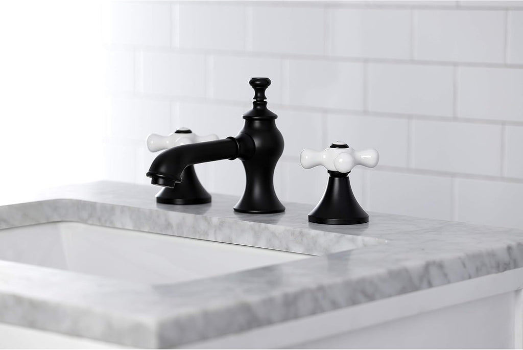 Kingston Brass KC7060PX Vintage 8 in. Widespread Bathroom Faucet, Matte Black