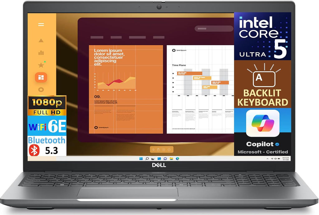 Dell 2025 Latitude 5550 15.6' Business AI Laptop IPS FHD Display (Intel Ultra 5-125U (Beats i7-1355U), 64GB DDR5, 1TB SSD, Intel Graphics, Backlit KYB, 2 Thunderbolt 4, WiFi 6E, BT 5.3, Win11Pro)
