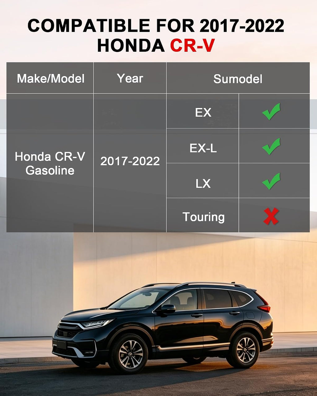 Floor Mats Fit for 2017-2022 Honda CRV(Not for Hybrid or Touring) - Custom Fit All Weather TPE Rubber Honda CR-V Accessories Floor Liners Cargo Liner Back Seat Cover Protector Full Sets