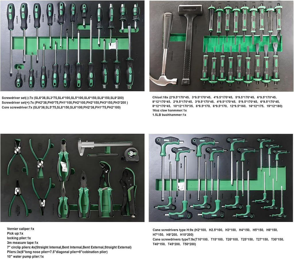 Professional Mechanic Auto Repair Tool Set, 348 Pieces Socket Set with Ratchets, Wrenches, Screwdrivers and Pliers, Metric Tools set,Manual Power Source(348 Pieces)