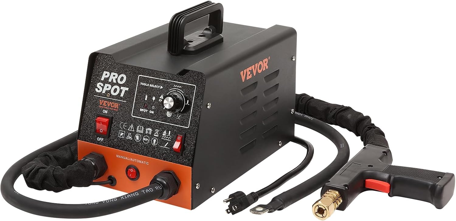 VEVOR Stud Welder Dent Repair Kit, 3KW Spot Welder Dent Puller with 6 Welding Modes, Auto Body Spot Welding Dent Puller Machine & 16 Types of Welding Accessories for Car, Truck, Motorcycle Dent Repair