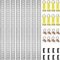 VEVOR E Track Tie-Down Rail Kit, 32PCS 5FT E-Tracks Set Includes 8 Steel Rails & 8 O Rings & 8 Tie-Offs with D-Ring & 8 End Caps, Securing Accessories for Cargo, Motorcycles, and Bikes
