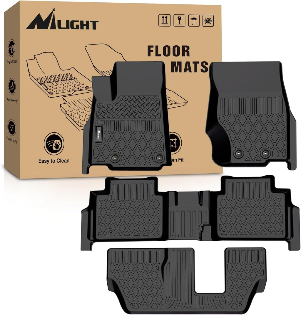 Nilight TPE Floor Mats for Jeep Grand Cherokee L 7-Passenger 2021 2022 2023 2024 2025 2026,All Weather Custom Fit Heavy Duty Floor Liners