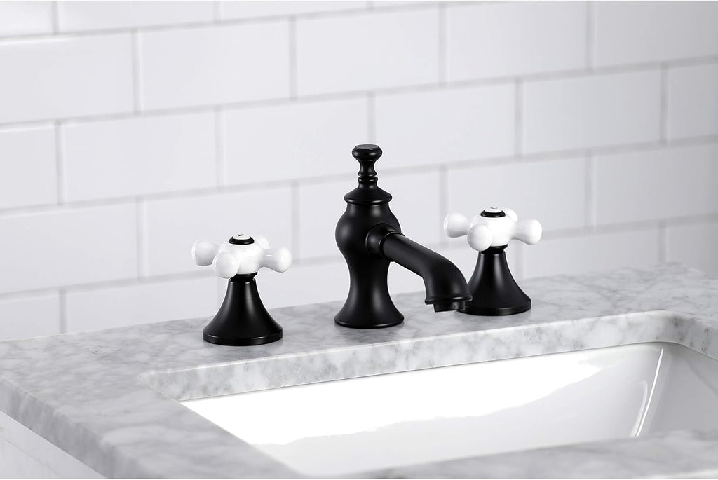 Kingston Brass KC7060PX Vintage 8 in. Widespread Bathroom Faucet, Matte Black