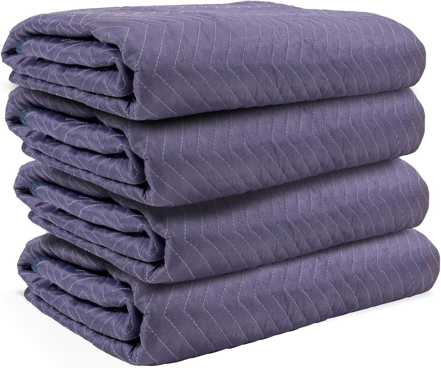 US Cargo Control Moving Blankets 80'x72' MBMEGA85 Mega Mover, (85 lb/doz weight), Professional Quilted Large Moving Blankets, Furniture Packing Pads for Shipping, Cargo Blanket, 4-Pack, Blue