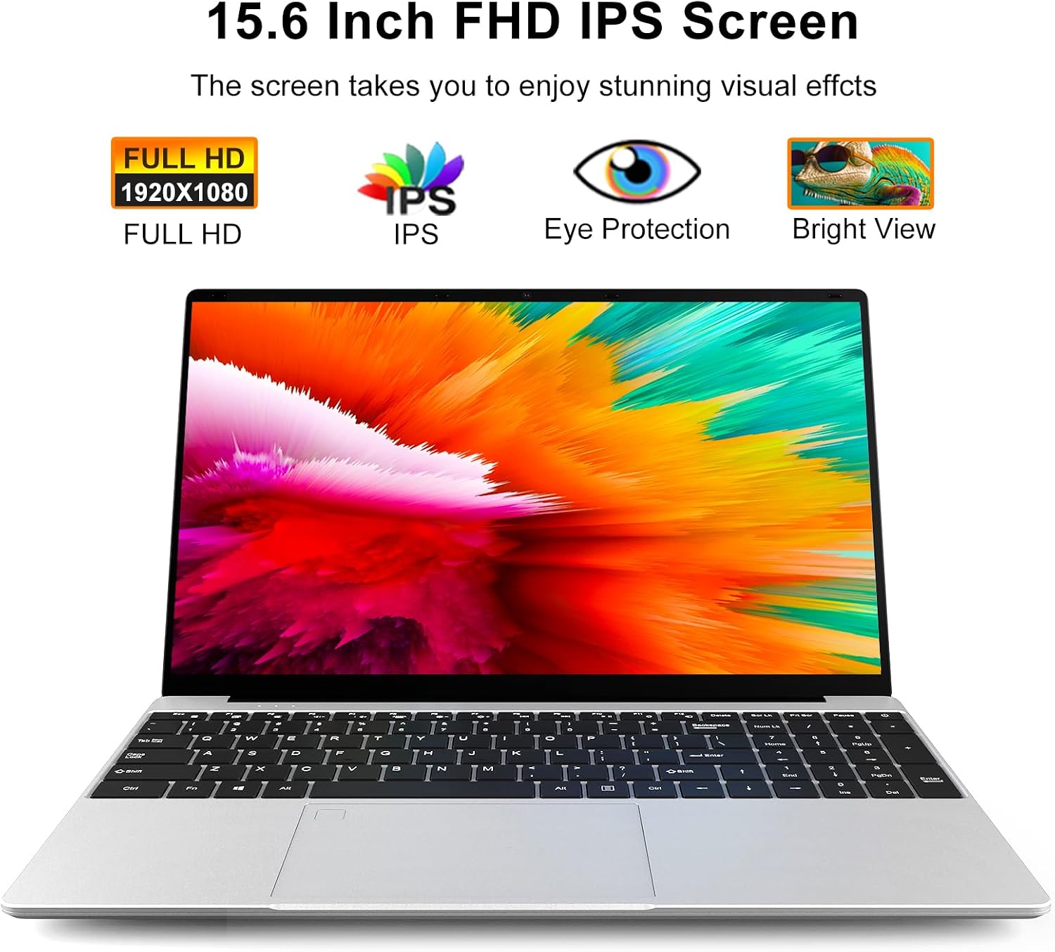 15.6 Inch Laptops Gold 6500Y Processor (Up to 3.4GHz) 16GB RAM 512GB SSD 1080P FHD IPS Display Computer with Fingerprint Recognition,Type-C,WiFi5, USB3.0, BT5.2 Webcam, HDMI, for Business and Students
