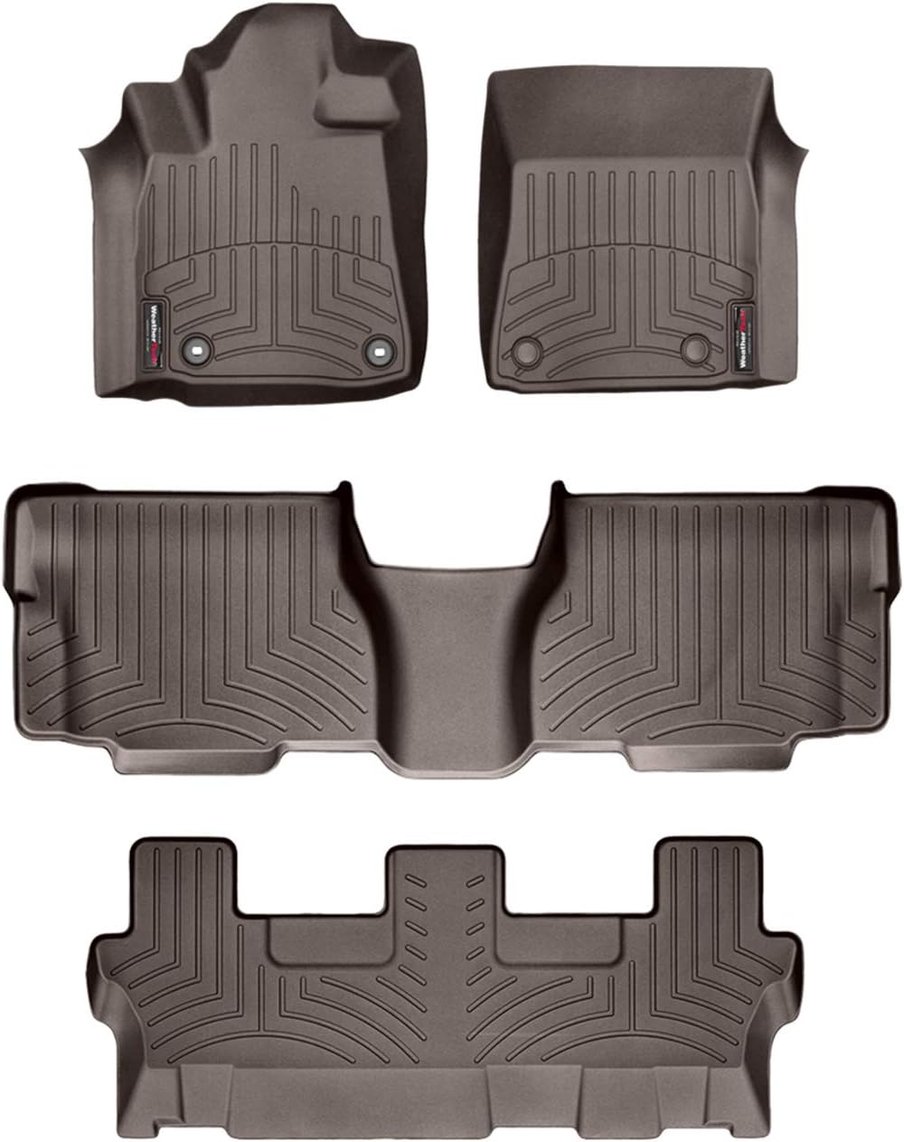 WeatherTech Custom Fit FloorLiners for Toyota Sequoia - Full Set (474081-47093-4-6), Cocoa