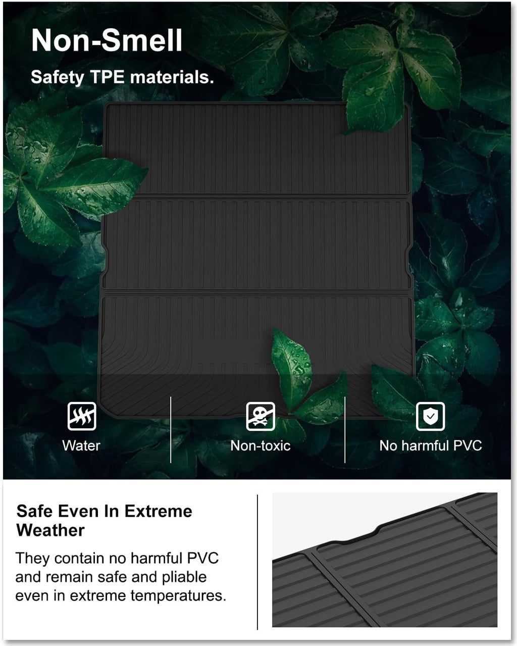 KIWI MASTER Floor Mats & Cargo Mat for 2016-2022 Honda Pilot, OEM Replacement 08P17-TG7-300 08U45-TG7-100, All Weather Car Mats, Custom Fit TPE Floor Liners, Front & Rear & Trunk Mat Set, Black