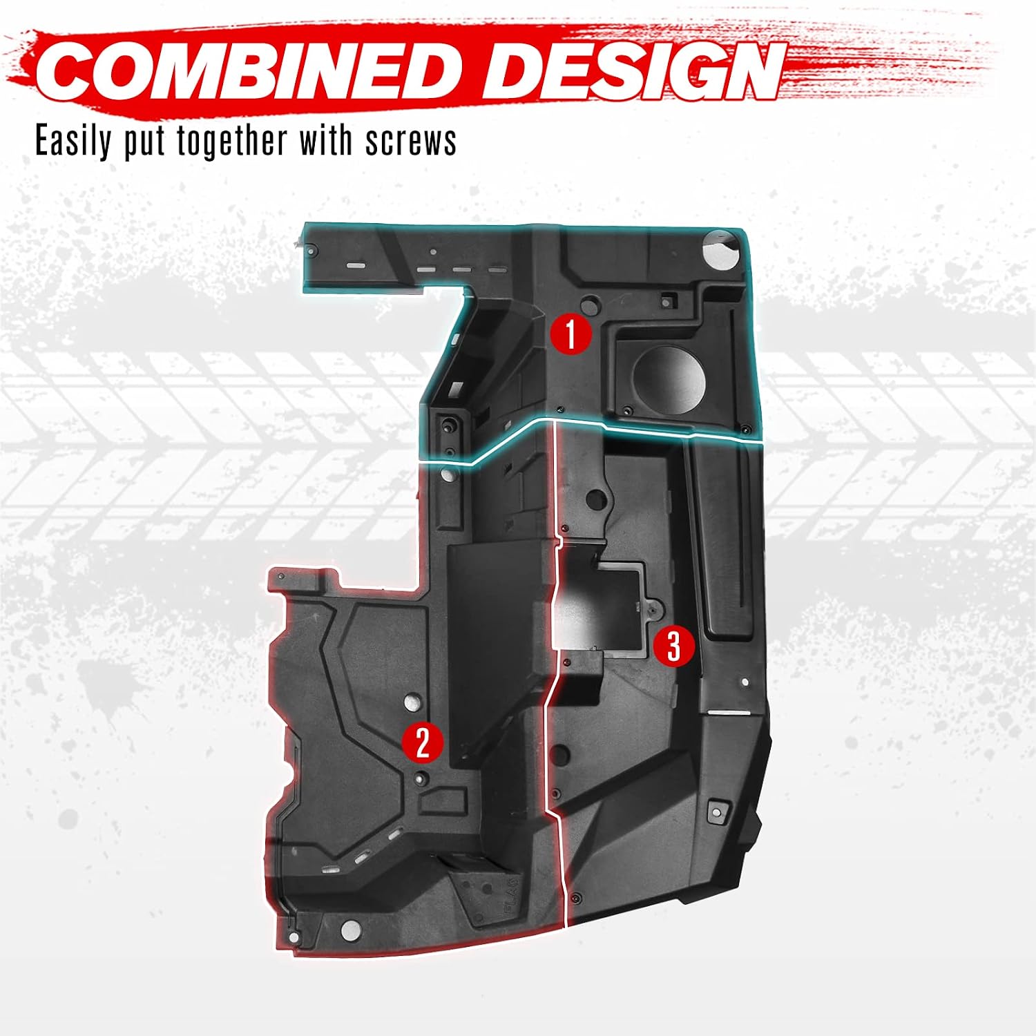 A & UTV PRO Right Side Rear Box Section for 2014-2023 Polaris RZR XP 1000/4 1000/Turbo - Combined Trunk Bed Storage Carrier Luggage Accessories, Replace OEM 5454270, RH, Black