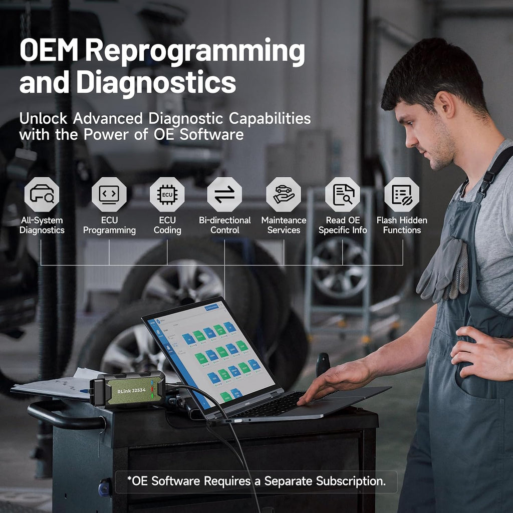 TOPDON RLink J2534 Pass-Thru Programmer, OEM Reprogramming and Diagnostic Tool, Enhanced J2534 VCI, Supports J2534/D-PDU/CAN-FD/DoIP, Compatible with 18+ Vehicle Brands, No OE Software Provided