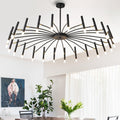 Sputnik Chandelier w/ G9 Sockets, Dia.53' Tree Branch Black Light Fixture | Lighting Direction Adjustable, 15'-47' Height Adjustable