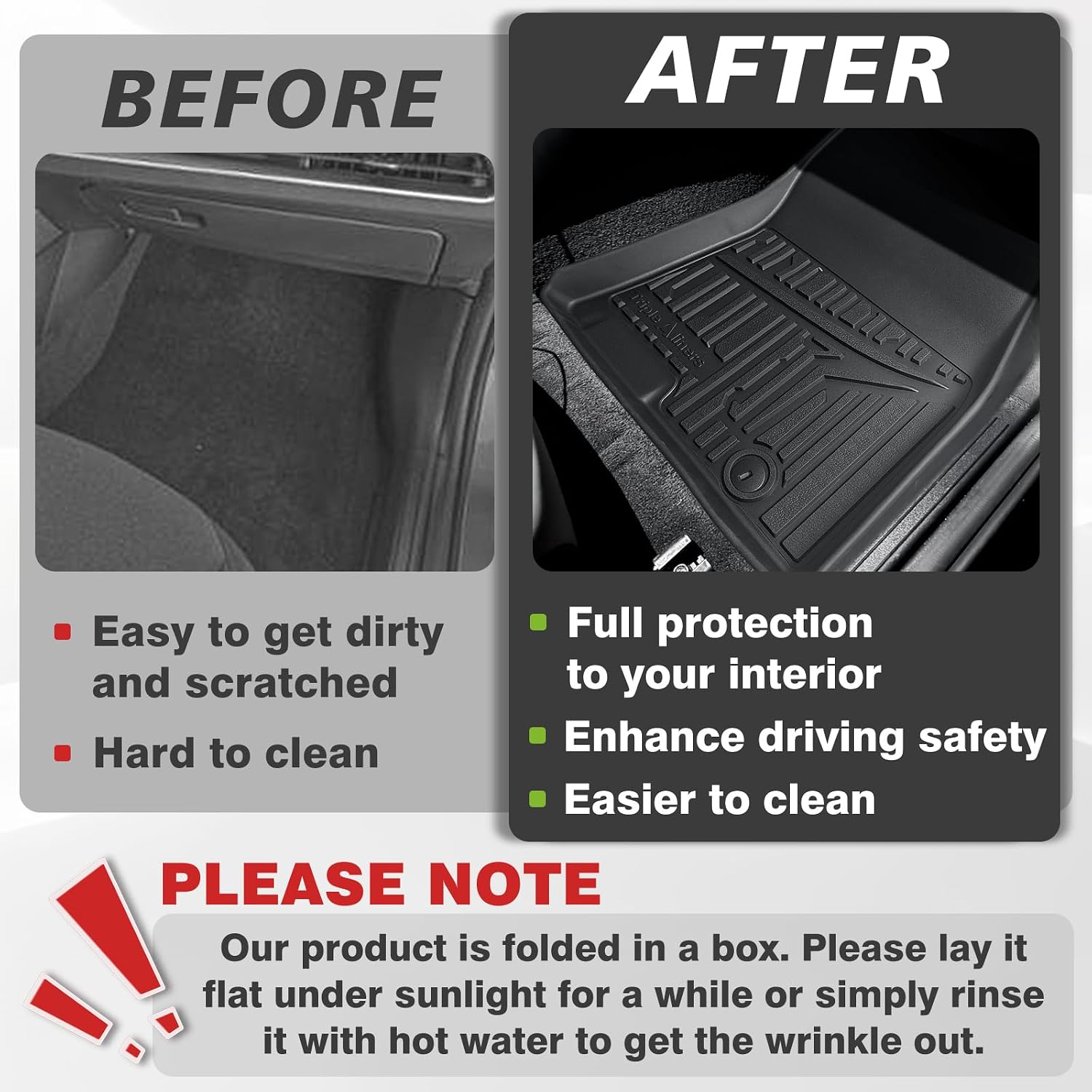TripleAliners All Weather Floor Mats Compatible with 2024 2025 2026 KIA K4 Accessories 1st & 2nd Row Liners TPE Full Coverage Protection Waterproof Car Floor Liners