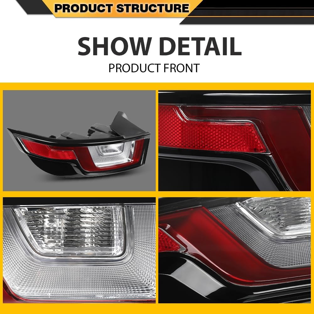 CNNELL 1 Pair Brake Tail Lights Rear Lamp Assembly Compatible with Range Rover Evoque 2012-2018 Assembly Rear Lights