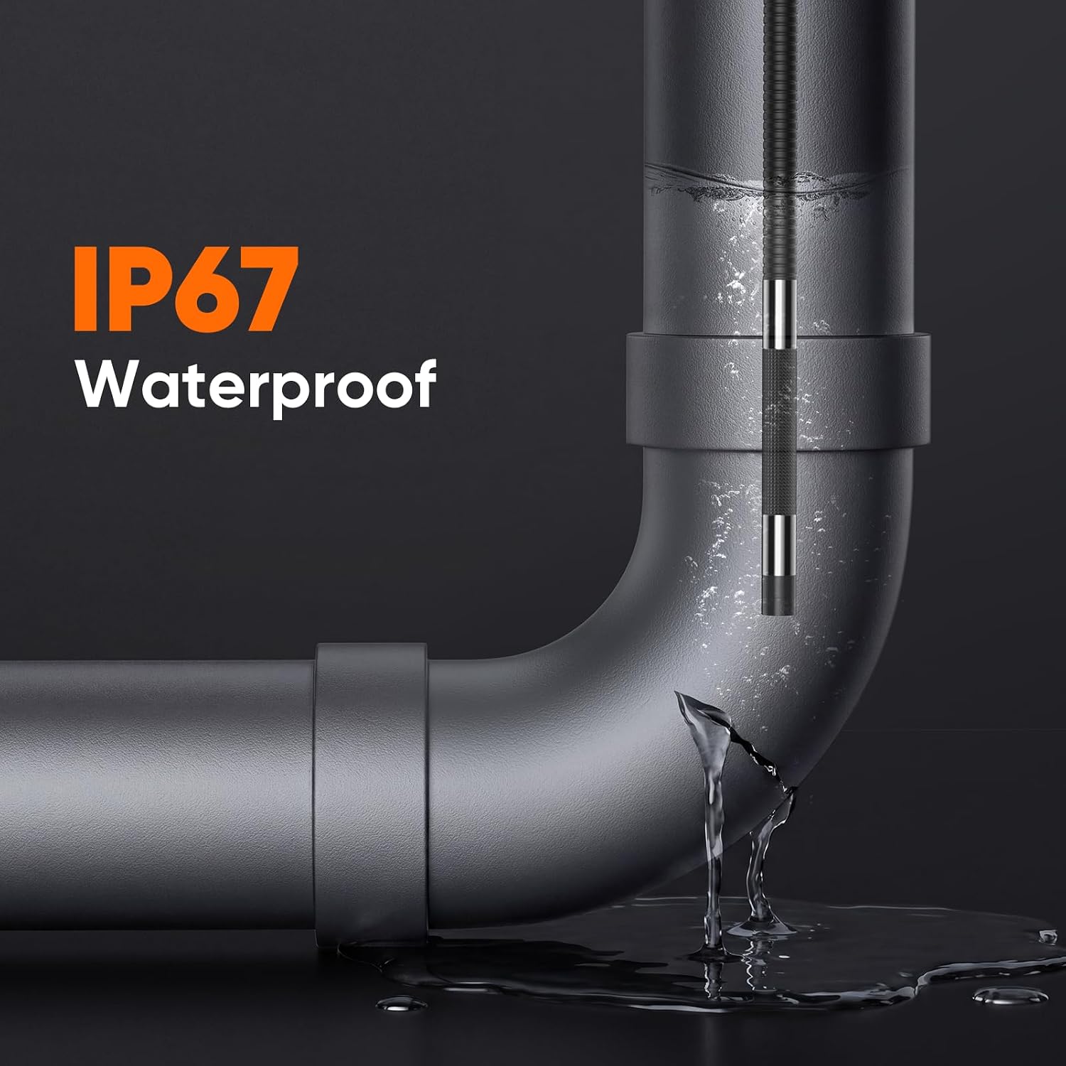T Takmly Two-Way Articulating Borescope with Light, 210° Steerable 1080P Endoscope Camera, 0.33inch Semi-Rigid Snake Scope, 4.3' IPS Screen, 32GB, 5.5FT for Automotive Engine HVAC Wall Mechanics