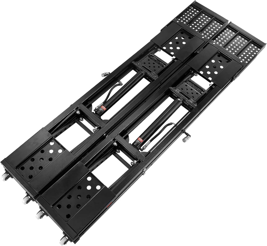 VEVOR Portable Car Lift - 7,000 LBS Capacity, 26.8' Max. Height, Heavy-Duty Carbon Steel Truck Lift with 120V Power Unit | 26.8' Max Height, Extended-Length Plates, Heavy-Duty Carbon Steel, 120V Power Unit, For Home Garage Shop