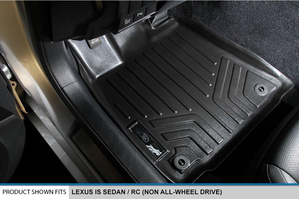 SMARTLINER Custom Fit Floor Mats 2 Row Liner Set for 2014-2025 Lexus is