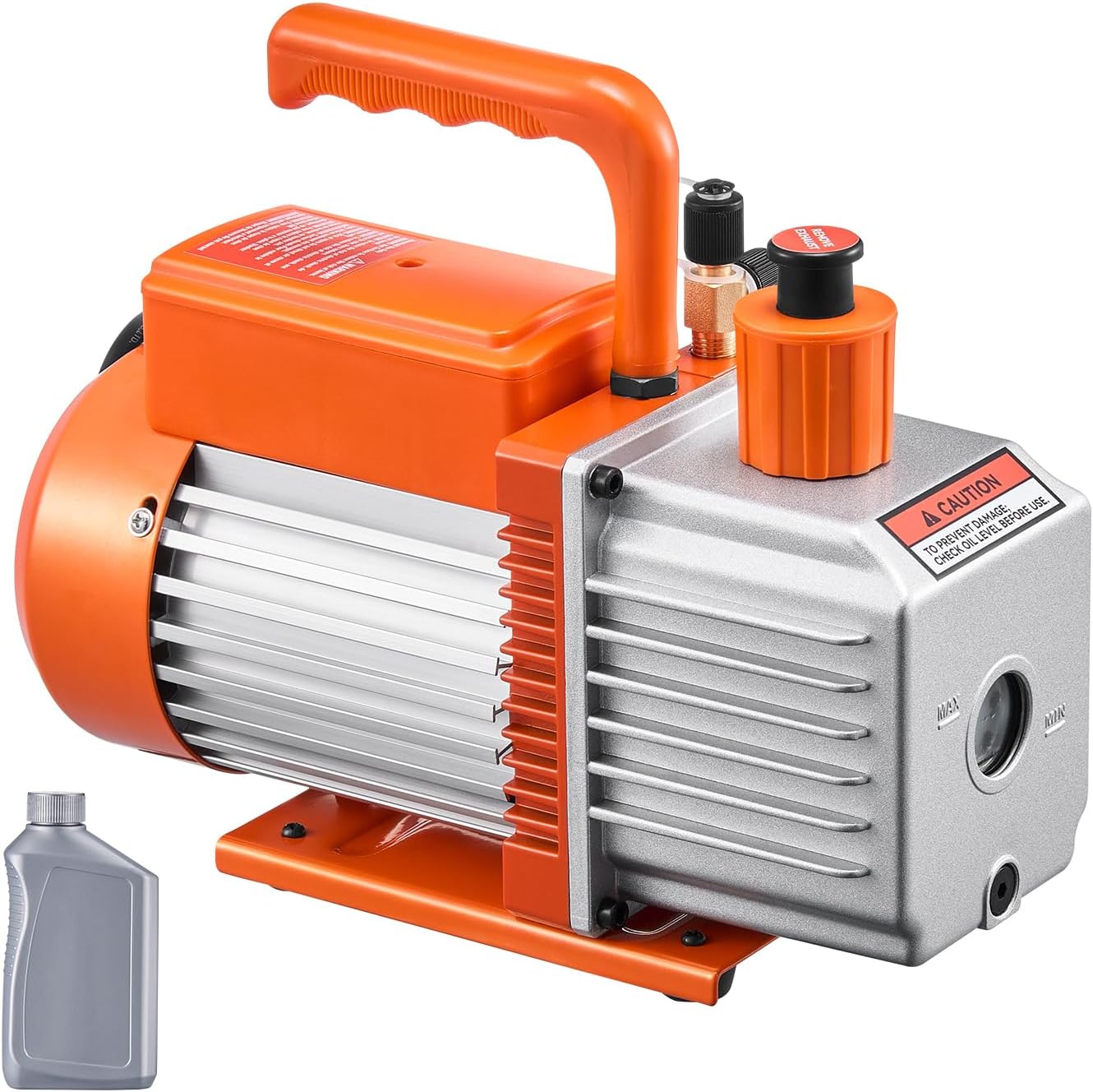 VEVOR Vacuum Pump, 6 CFM, HVAC 2 Stage Rotary Vane Vacuum Pump, for R134a R22 R410a Systems, Auto AC Vacuum Pump Kit with Oil Bottle, for Automotive Air Conditioner Maintenance Resin Degassing